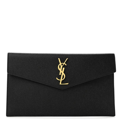Saint Laurent Grain De Poudre Uptown Pouch Black 1 of 8
