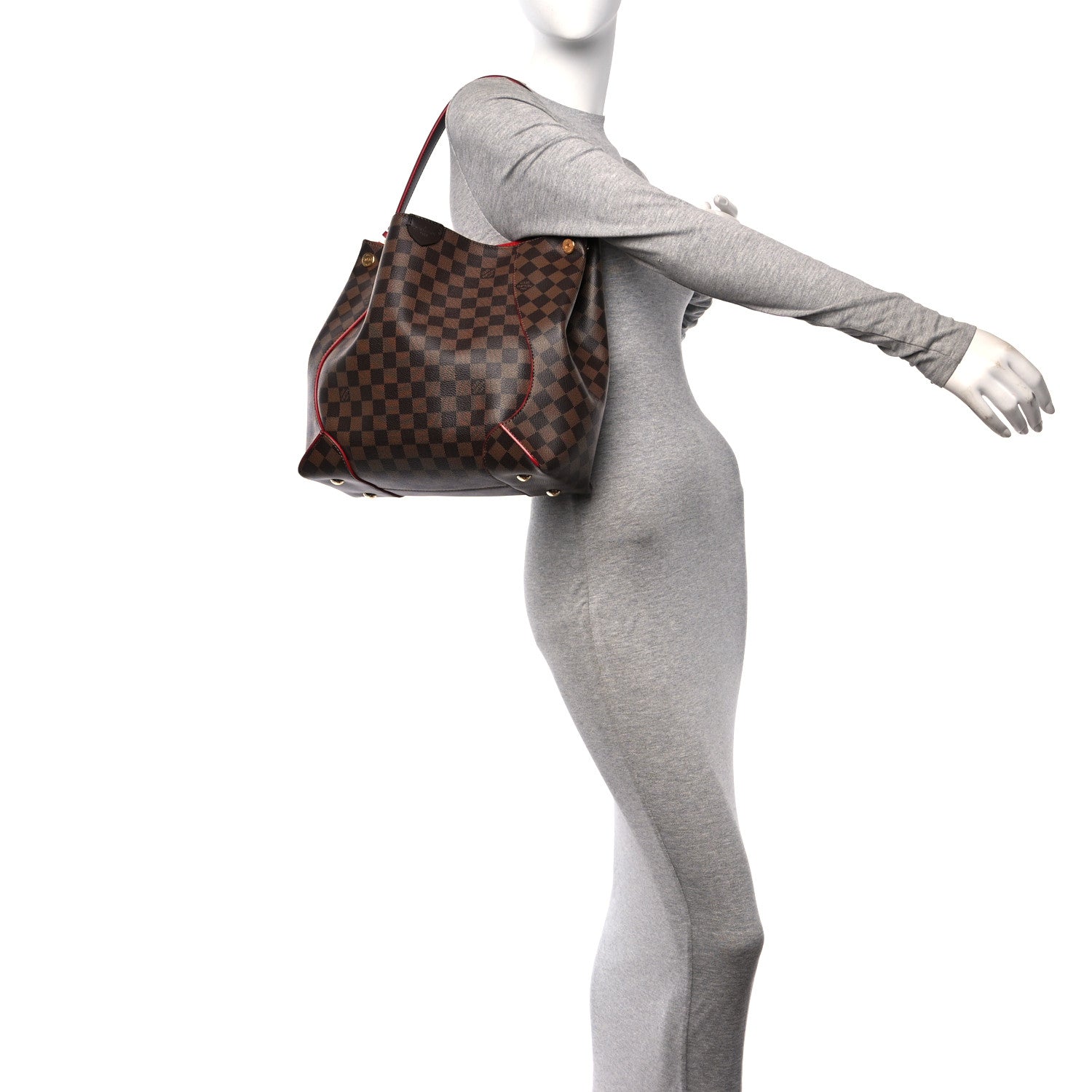 Louis Vuitton Damier Ebene Caissa Hobo Cherry 2 of 9