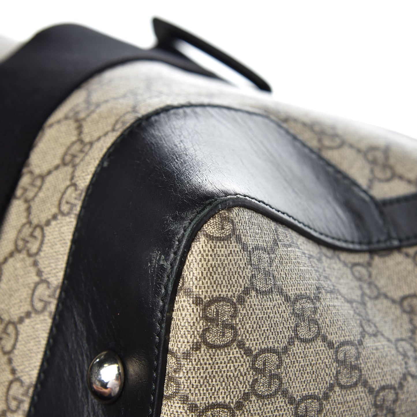 GG Supreme Monogram Selleria Calfskin Medium Duffle Beige Ebony Black