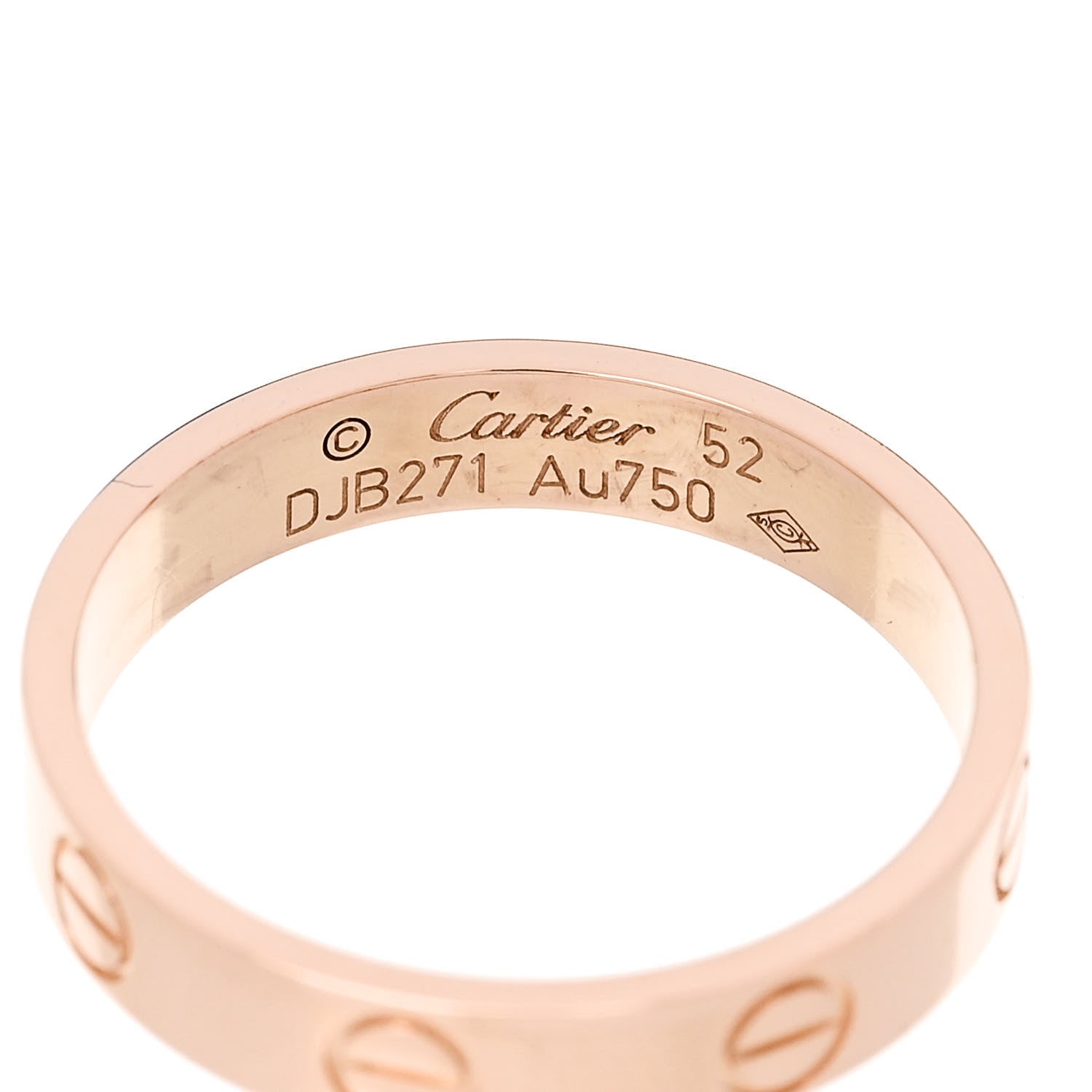 Cartier 18K Pink Gold 3.5mm LOVE Wedding Band Ring 52 6 4 of 5