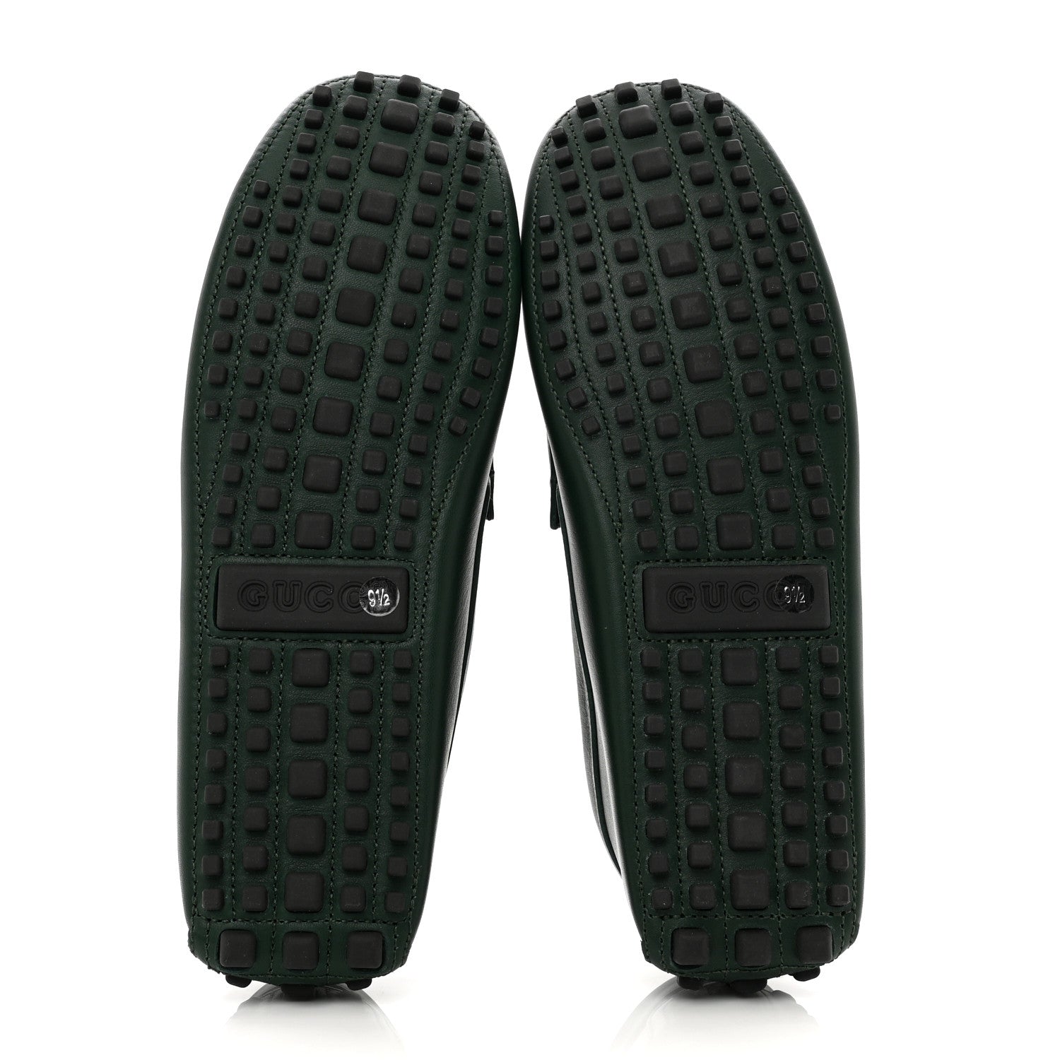 Gucci Soft Clove Calfskin Monochrome Mens Interlocking G Driver Loafers 9.5 Vintage Green 5 of 9