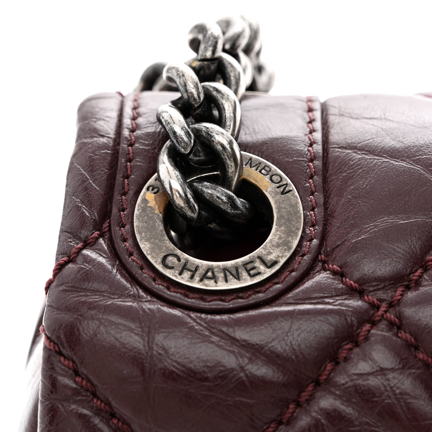 Chanel Aged Calfskin Medium New Portobello Flap Burgundy 14 of 14