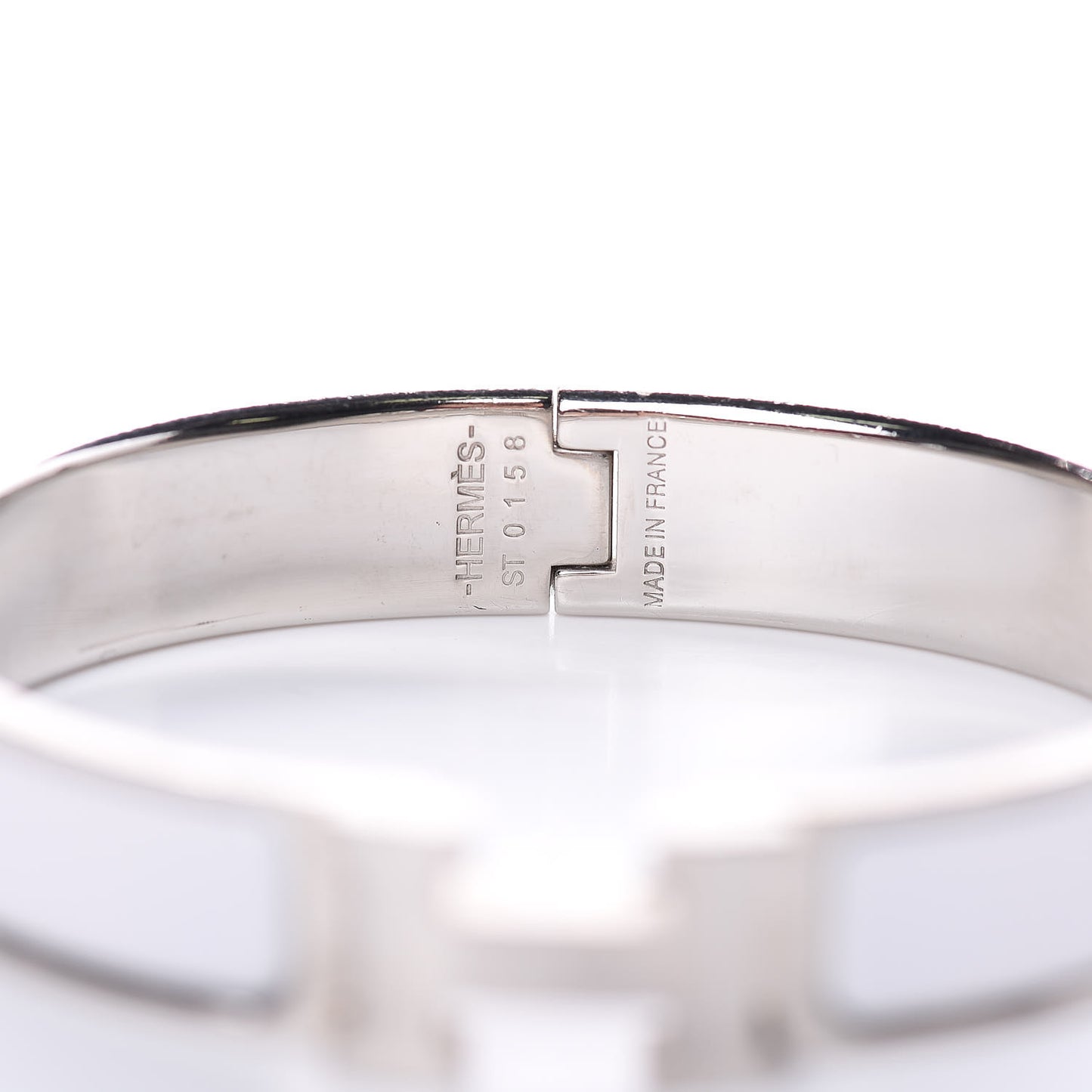 Enamel Narrow Clic Clac H Bracelet GM White