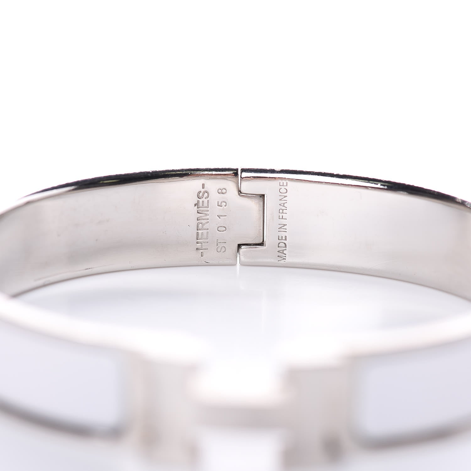 Hermes Enamel Narrow Clic Clac H Bracelet GM White 4 of 8