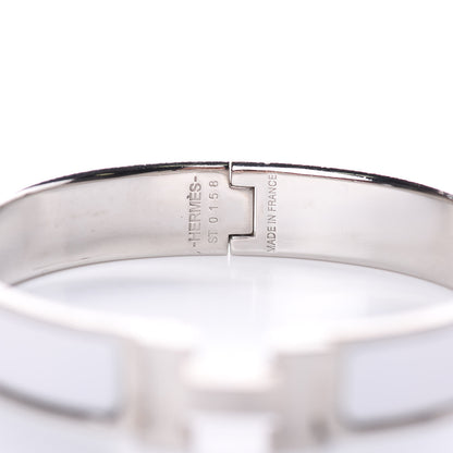 Hermes Enamel Narrow Clic Clac H Bracelet GM White 4 of 8