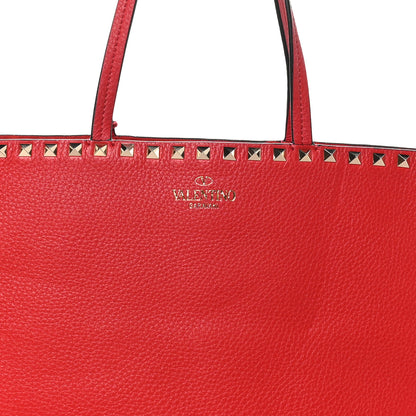 Valentino Garavani Grained Calfskin Rockstud Shoulder Tote  Rouge Pur 7 of 9