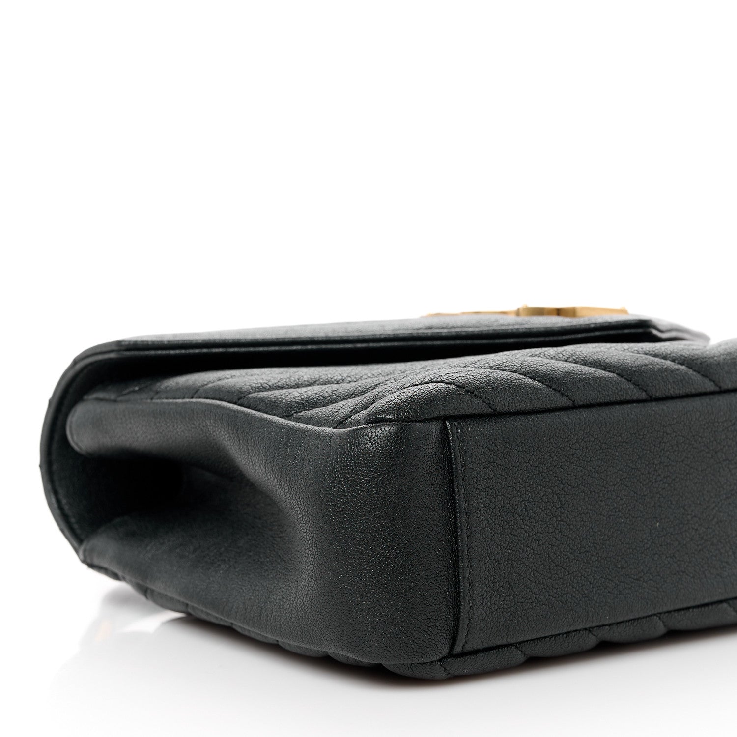 Saint Laurent Sheepskin Matelasse Chevron Monogram Medium College Bag Black 10 of 13