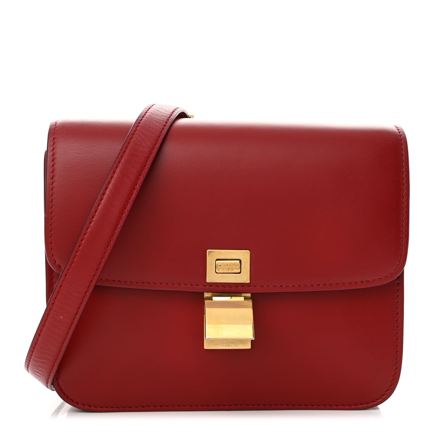 Celine Box Calfskin Teen Classic Box Flap Bag Red 1 of 13
