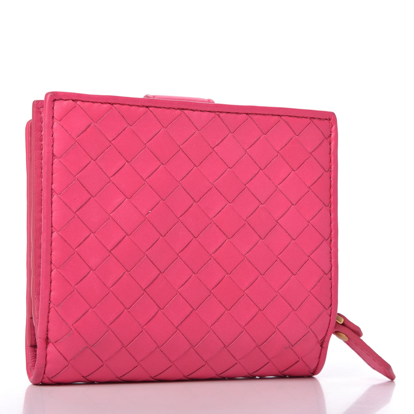 Nappa Intrecciato Compact Wallet Fuchsia