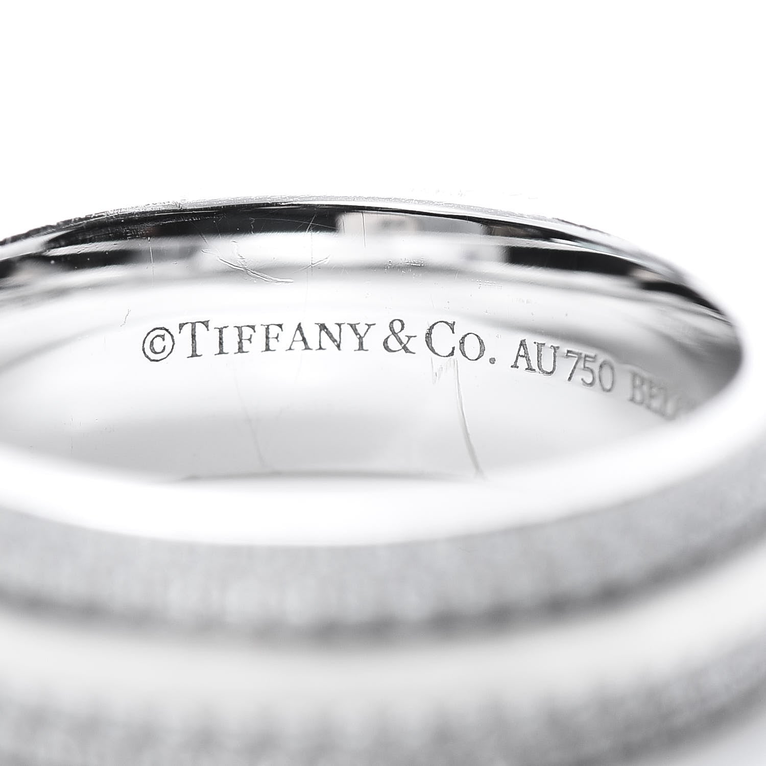 Tiffany 18K White Gold Diamond T Two Wide Ring 49 5 4 of 7