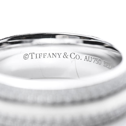 Tiffany 18K White Gold Diamond T Two Wide Ring 49 5 4 of 7