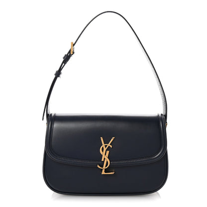 Saint Laurent Box Calfskin Monogram Medium Solferino Shoulder Bag Blue 1 of 7