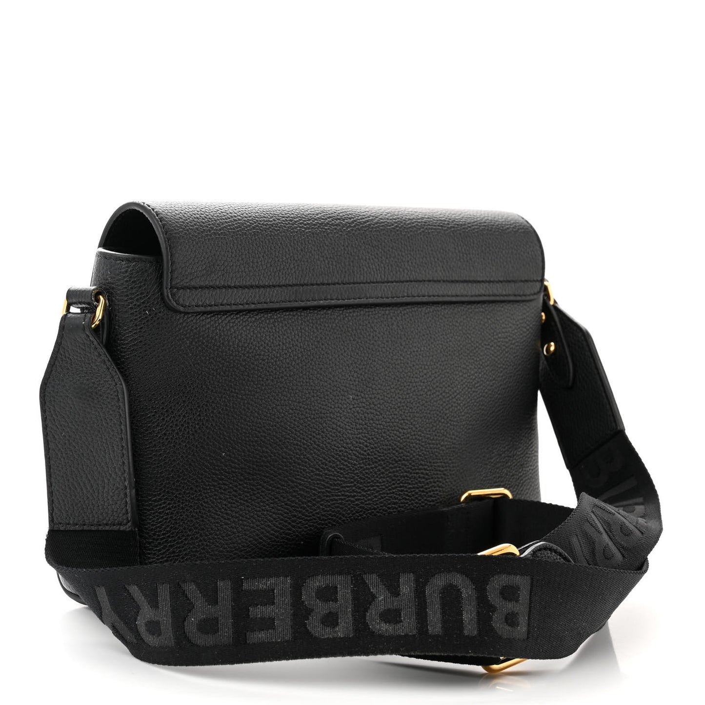 Grainy Calfskin Vintage Check Note Crossbody Bag Black
