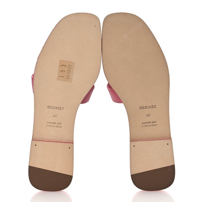 Hermes Epsom Oran Sandals 40 Rose De Venise 7 of 11