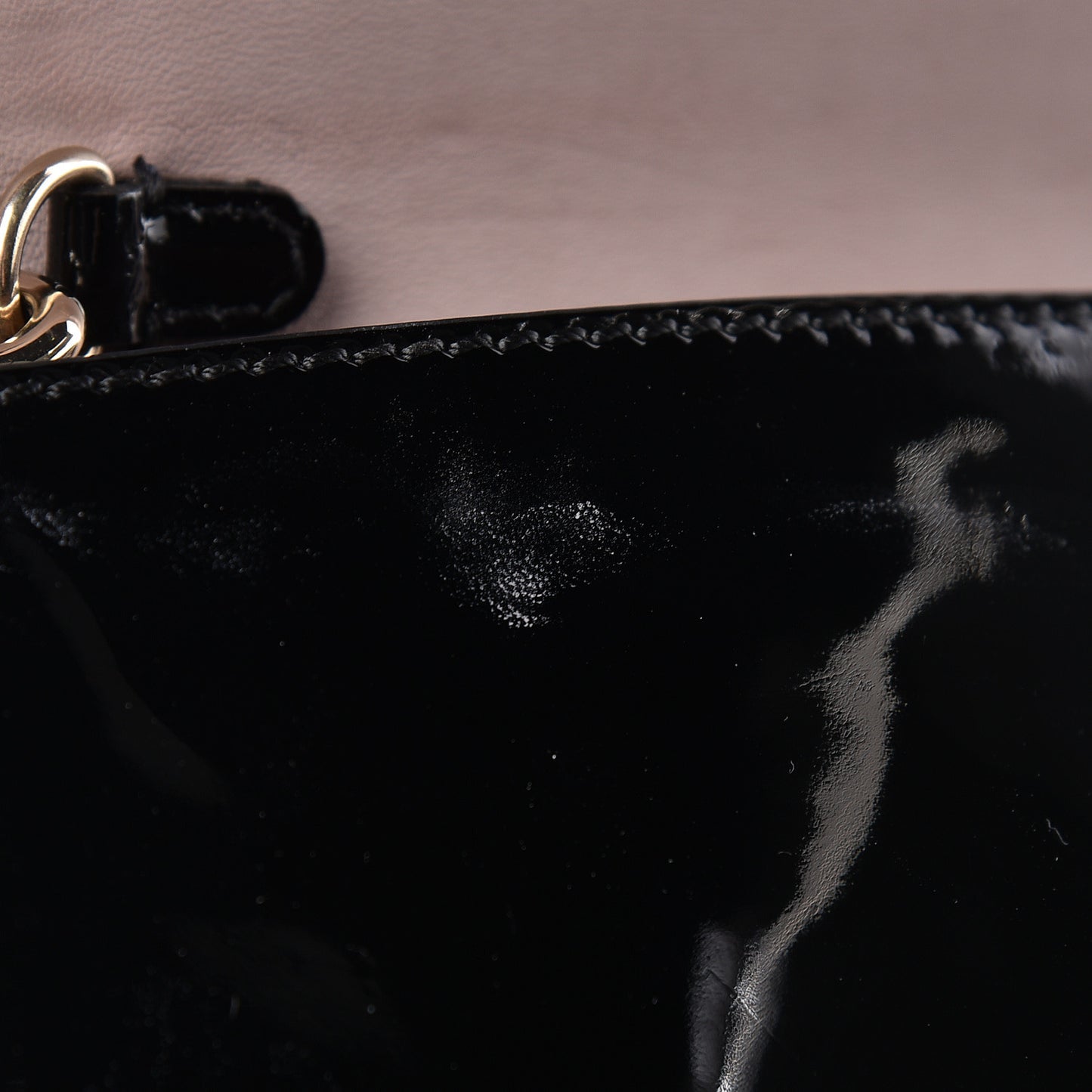 Patent Rockstud Wristlet Clutch Black