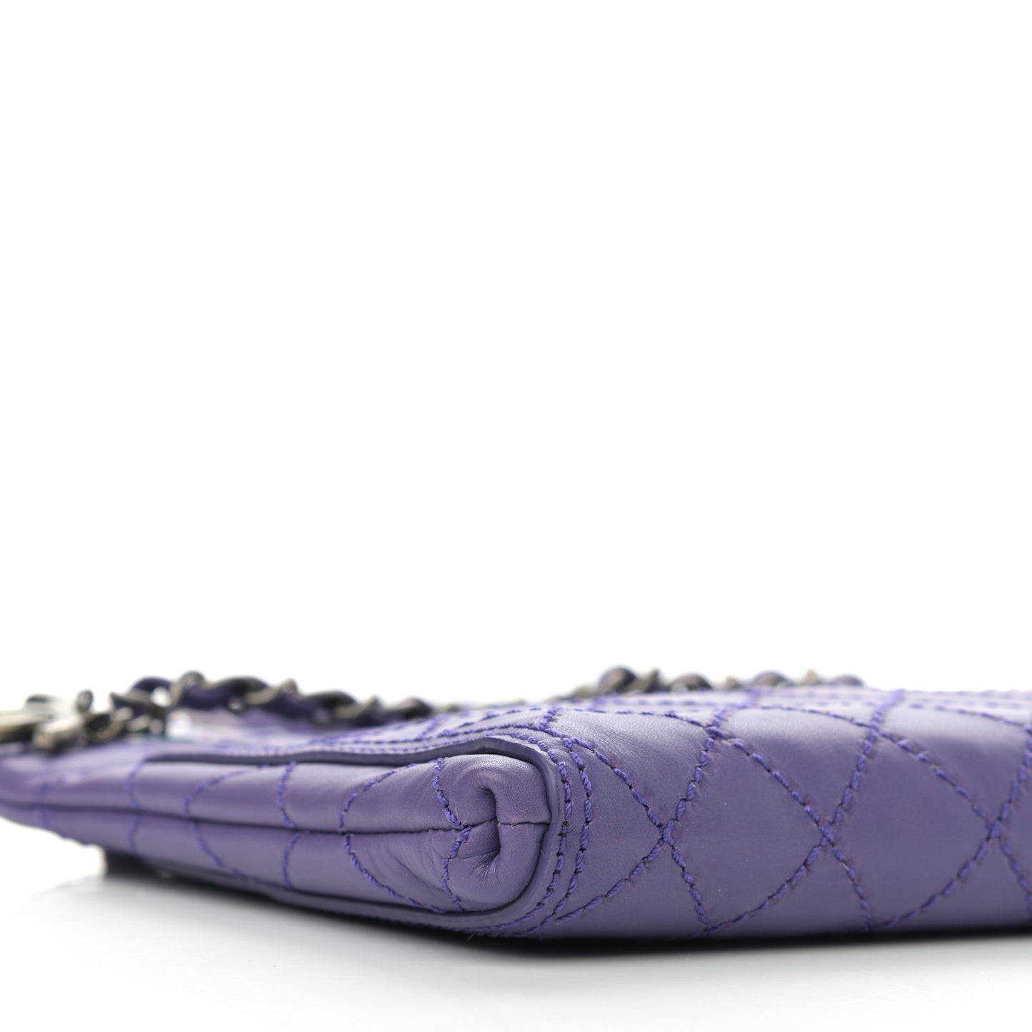 Calfskin Wild Stitch Small Shopping Tote Purple