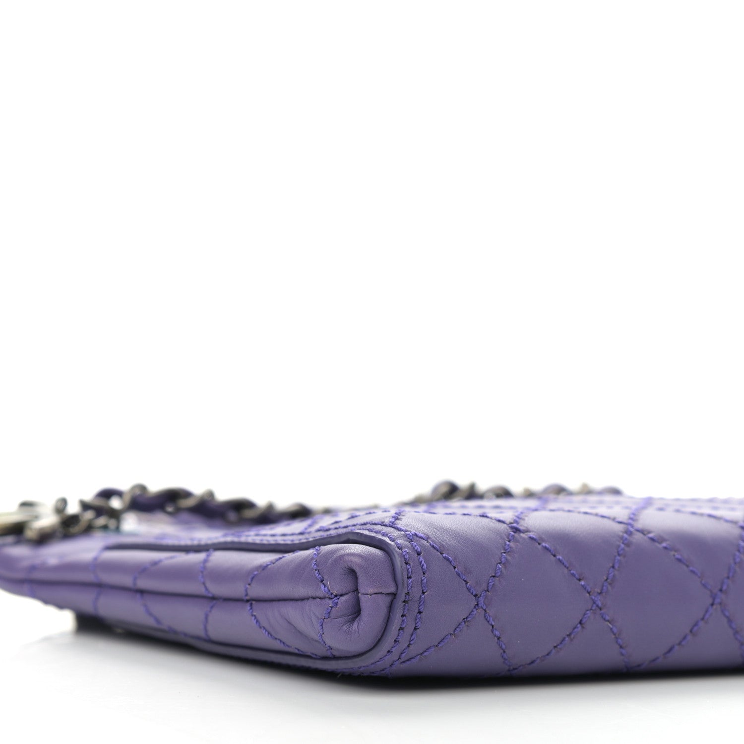 Chanel Calfskin Wild Stitch Small Shopping Tote Purple 9 of 11