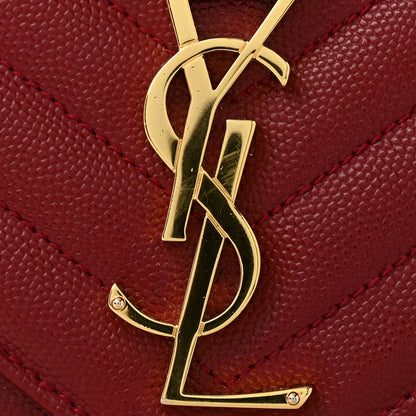 Saint Laurent Grain De Poudre Textured Mixed Matelasse Triquilt Medium Monogram Satchel Oxblood 11 of 12