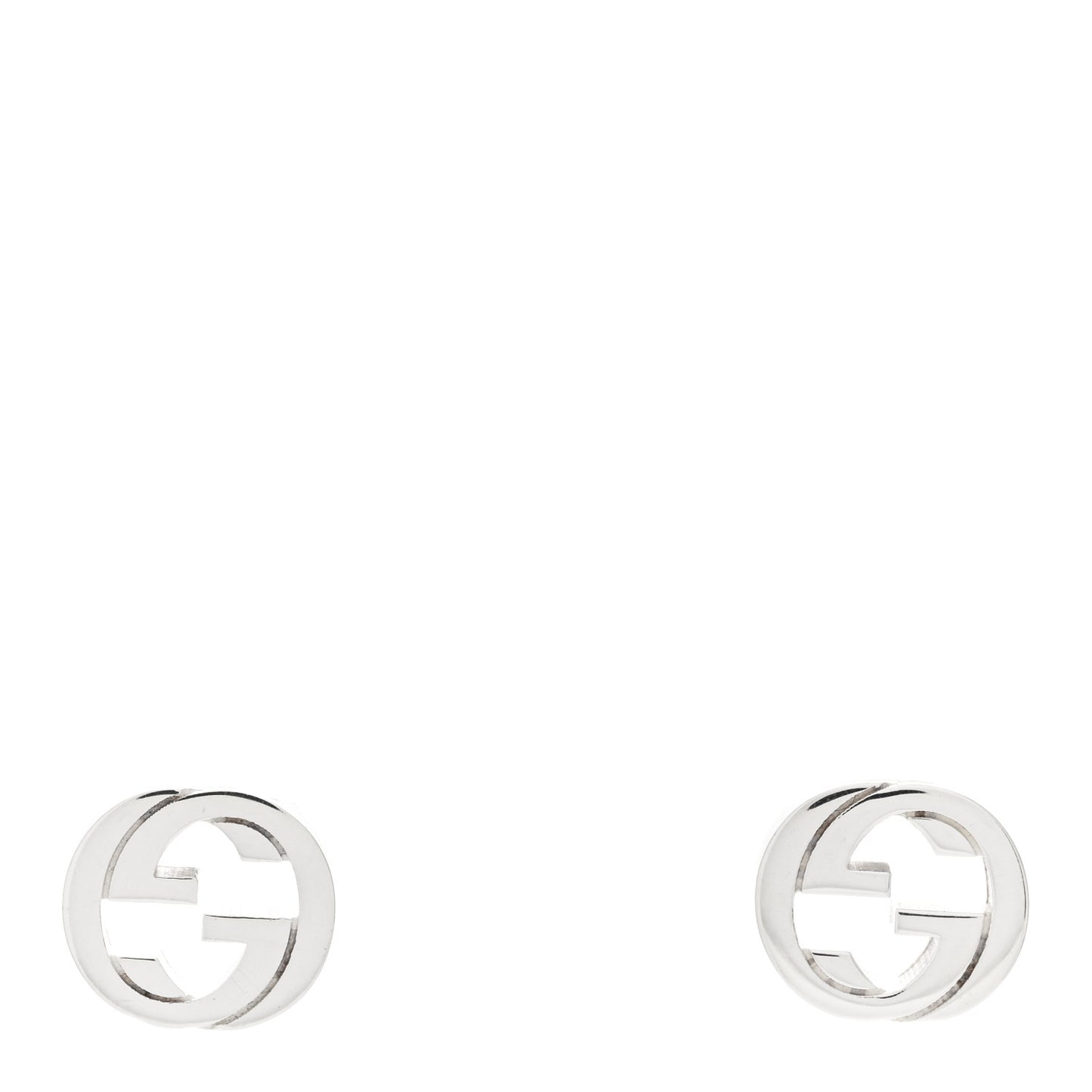 Sterling Silver Interlocking GG Stud Earrings