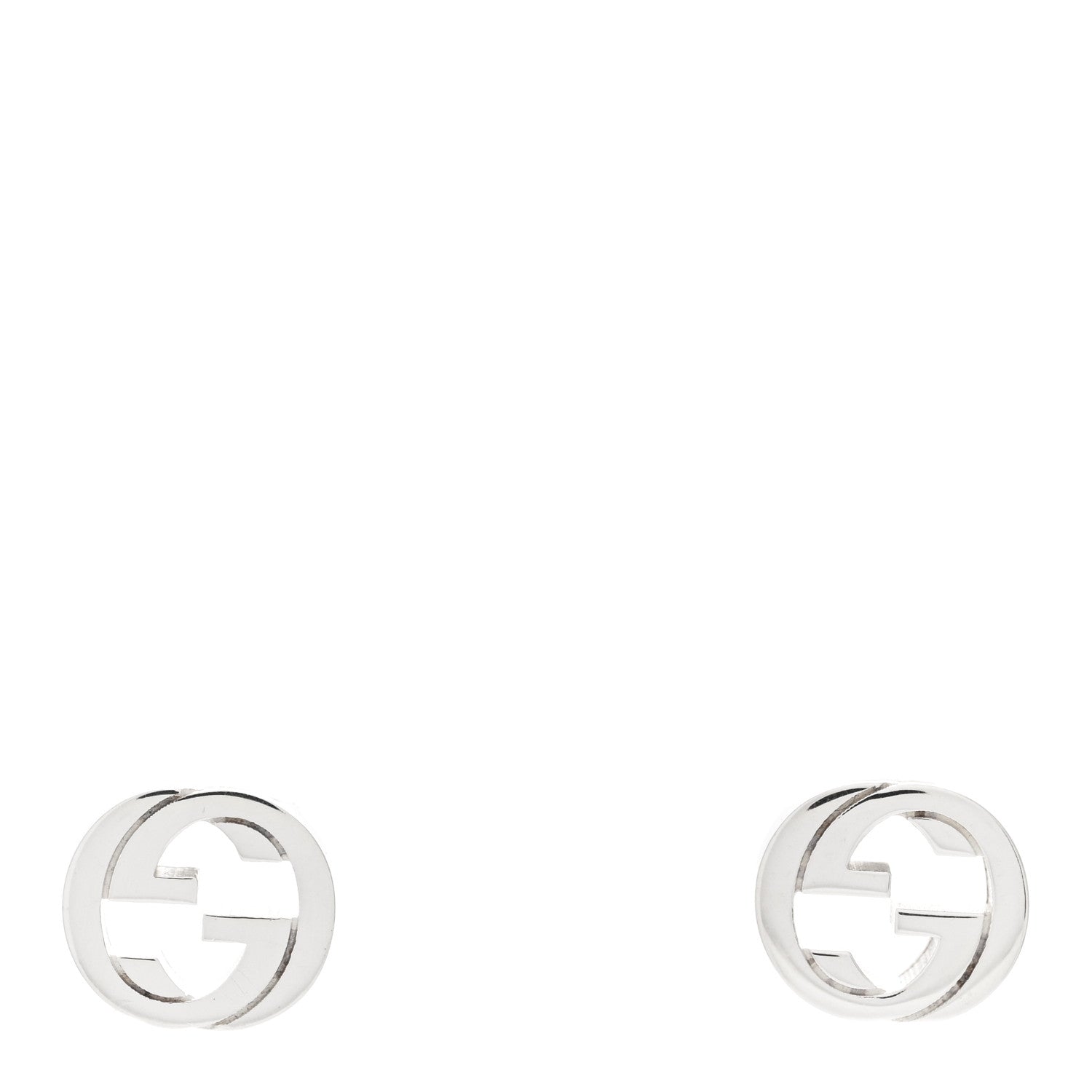 Gucci Sterling Silver Interlocking GG Stud Earrings 1 of 4