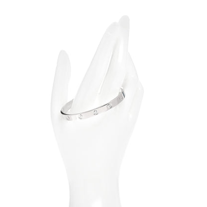 Cartier 18K White Gold 1 Diamond LOVE Cuff Bracelet 17 2 of 4