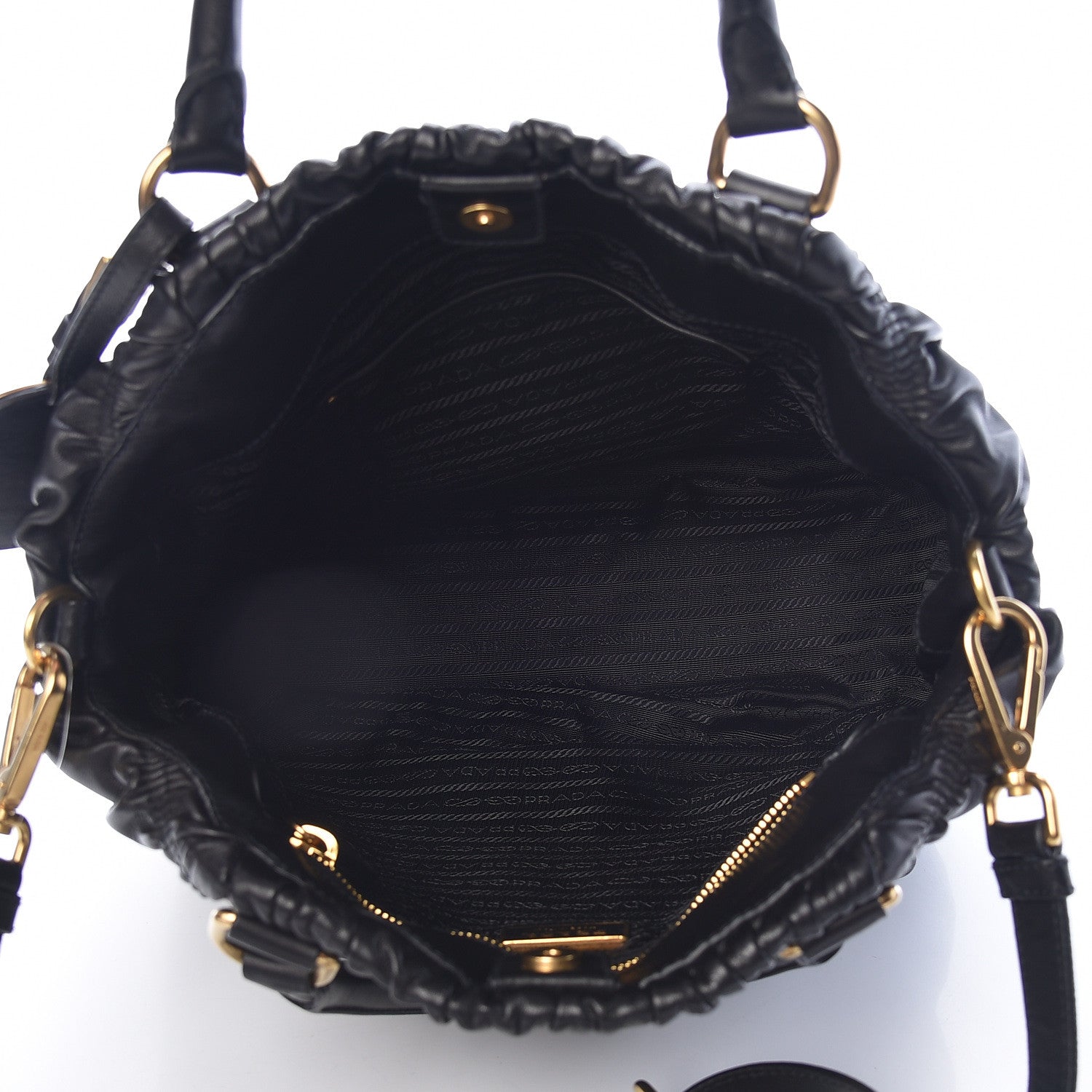 Prada Nappa Gaufre Antik Tote Black 7 of 10