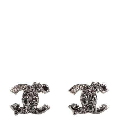 Chanel Glitter Enamel Crystal Star CC Earrings 1 of 4