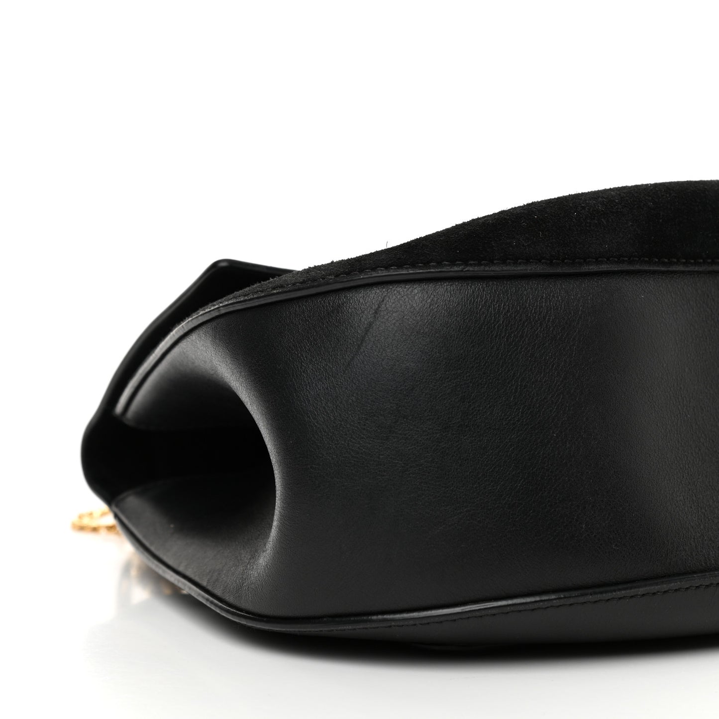 Suede Smooth Calfskin Medium Drew Shoulder Bag Black