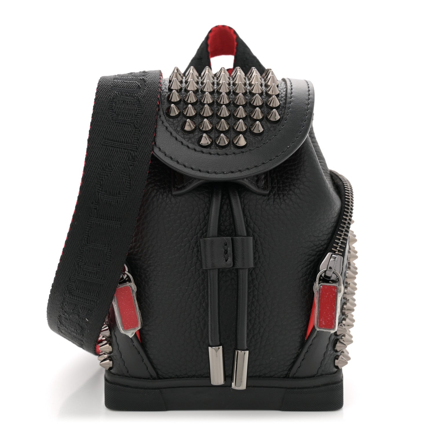 Christian Louboutin Calfskin Spiked Mini Explorafunk Keyring Bag Black 1 of 10