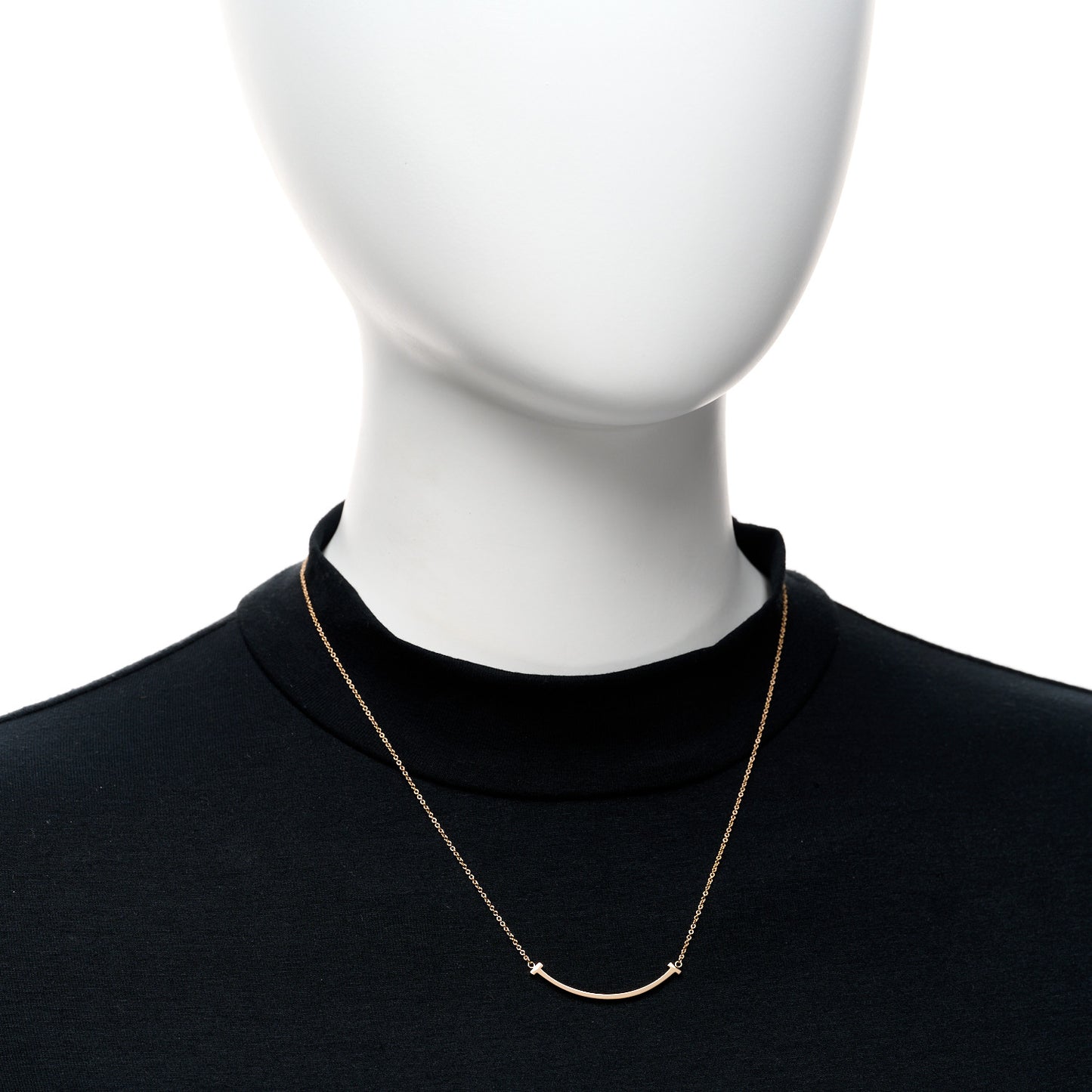 18K Rose Gold Small T Smile Pendant Necklace