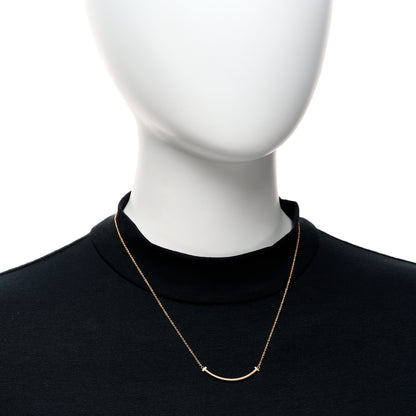 Tiffany 18K Rose Gold Small T Smile Pendant Necklace 2 of 5