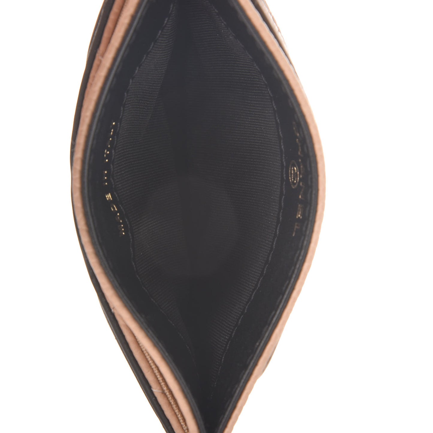 Caviar Quilted Filigree Card Holder Beige Black