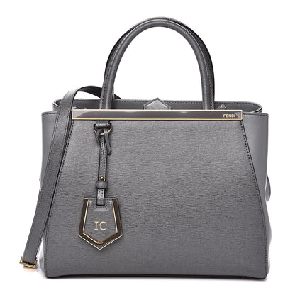 Fendi Vitello Elite Petite 2Jours Tote Grigio Grigio Chiaro 1 of 11