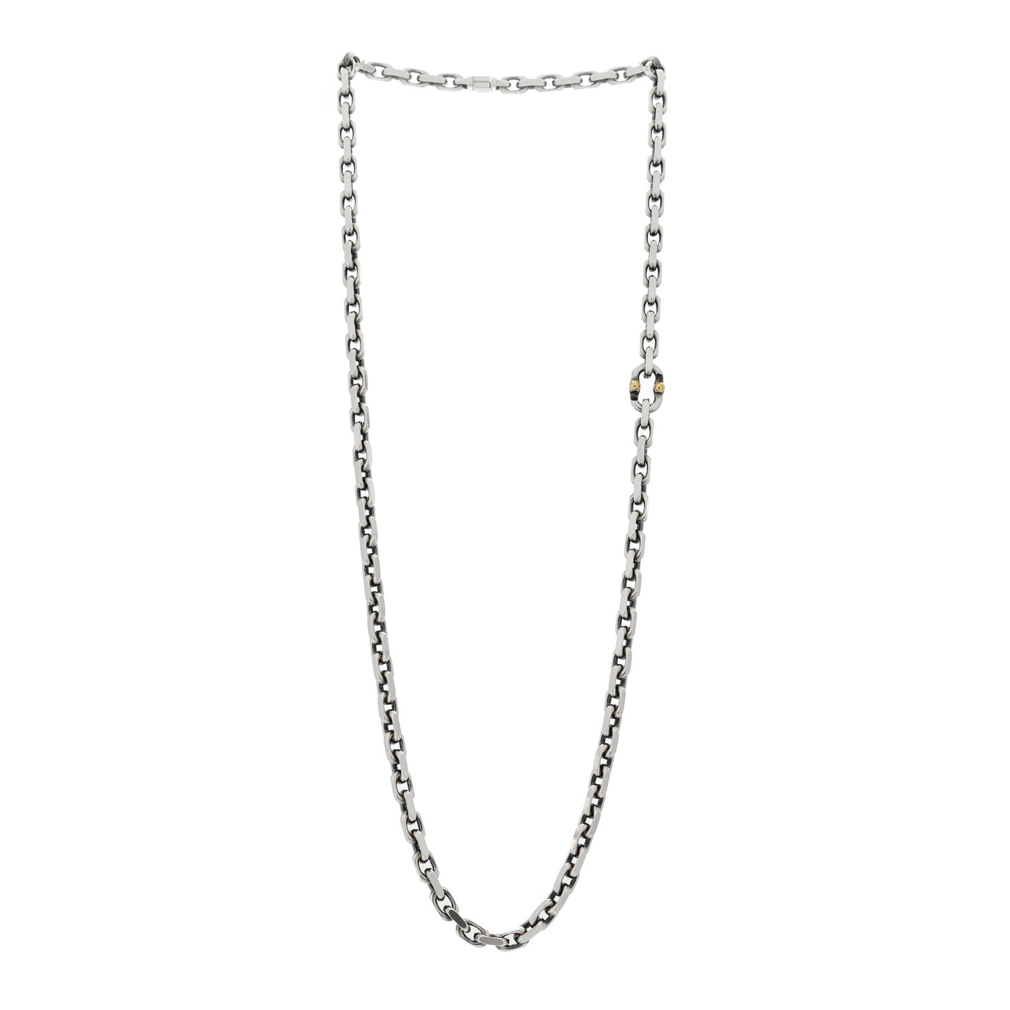 Sterling Silver 18K Yellow Gold Makers Chain Necklace 24"