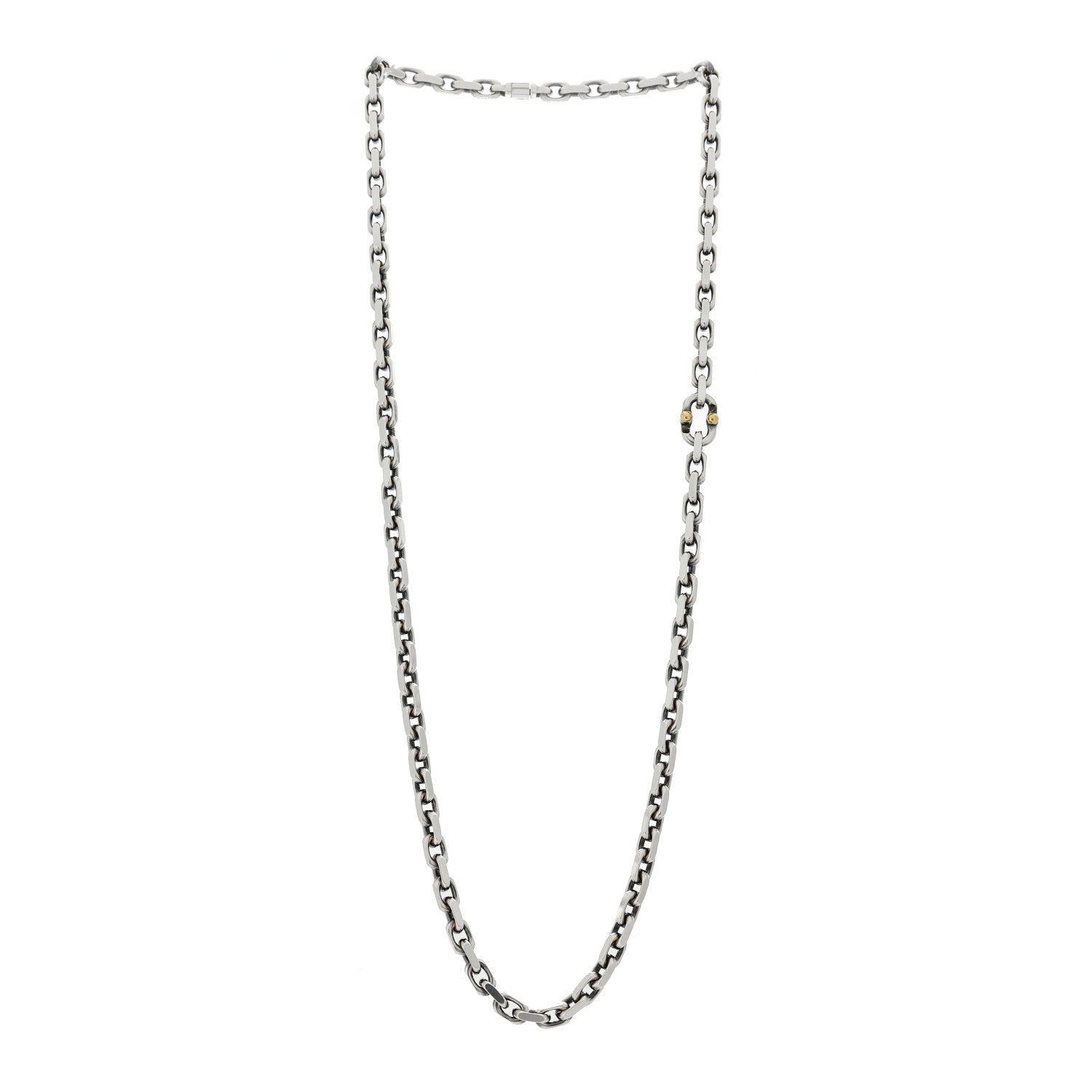 Tiffany Sterling Silver 18K Yellow Gold Makers Chain Necklace 24" 3 of 5