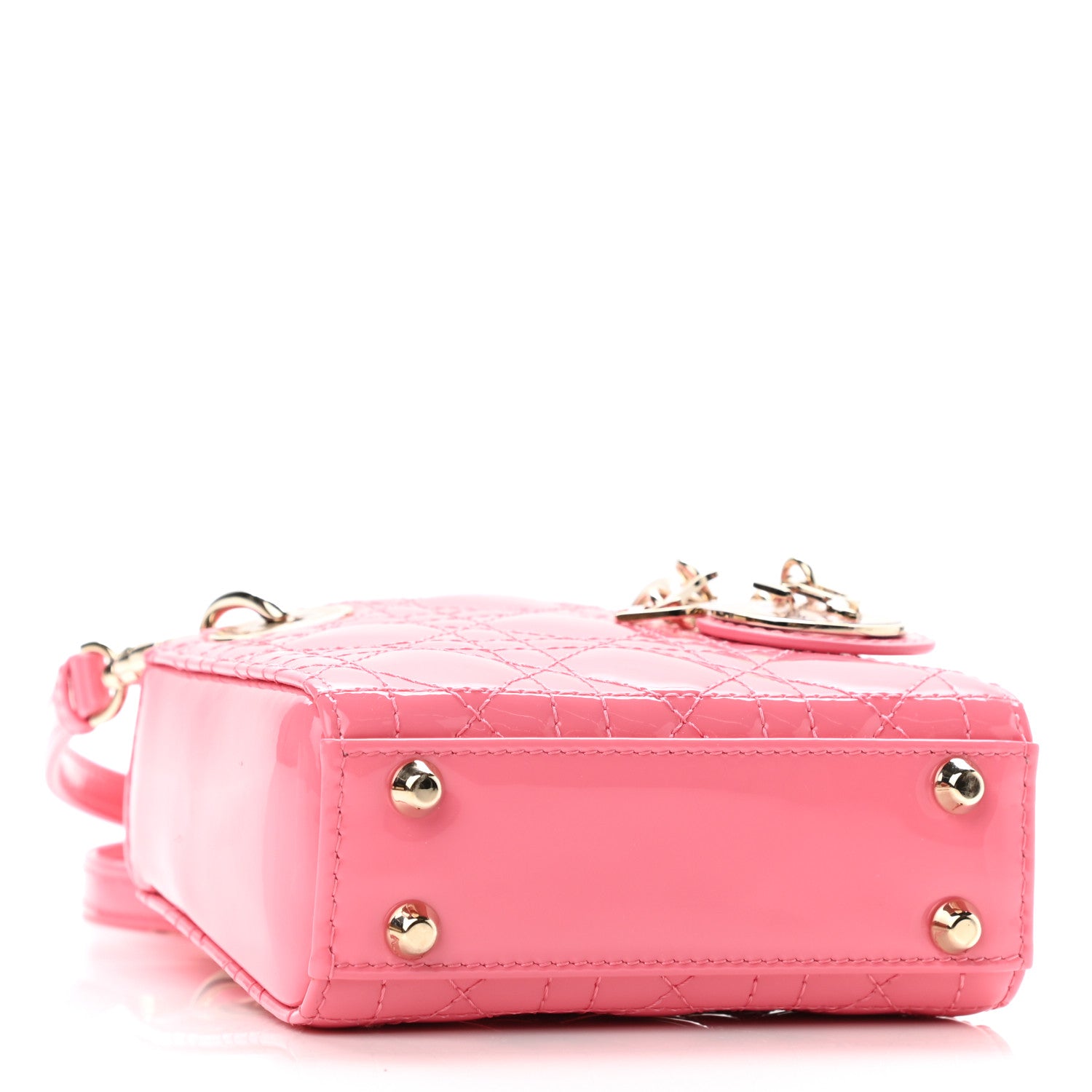 Christian Dior Patent Cannage Micro Lady Dior Peony Pink 4 of 9