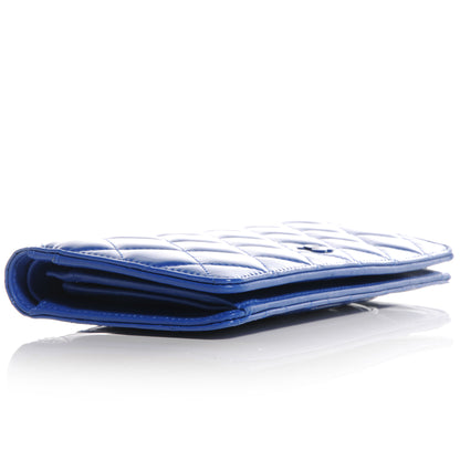 Chanel Patent Quilted Yen Wallet Dark Blue 4 of 8