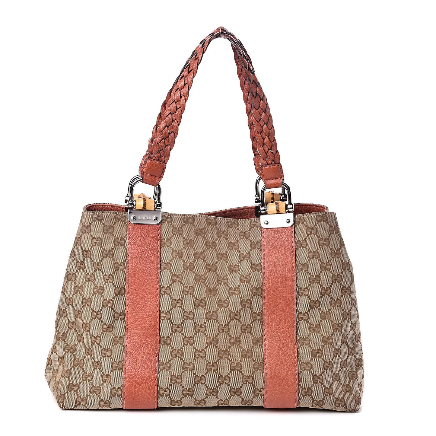 Monogram Medium Bamboo Bar Tote Coral