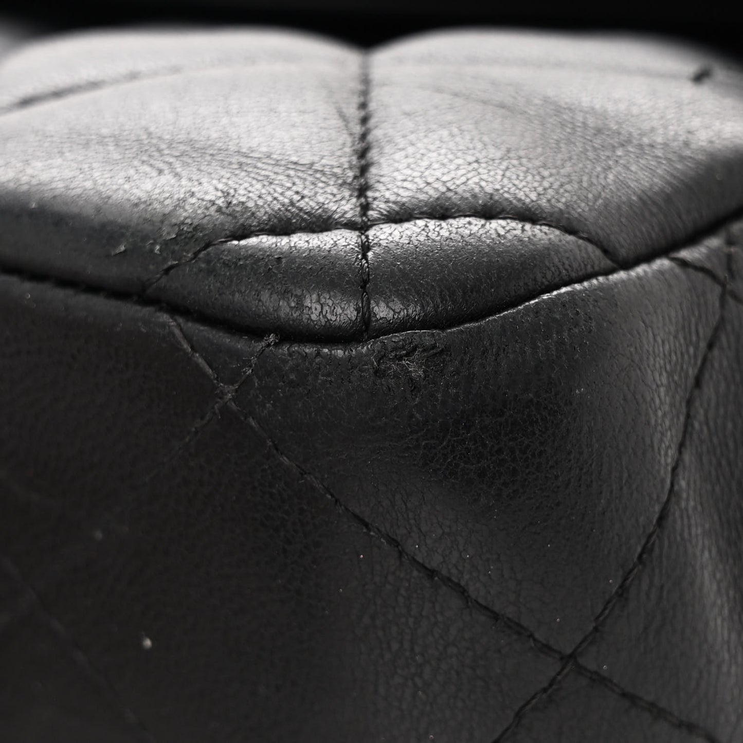 Lambskin Quilted Jumbo Double Flap Black
