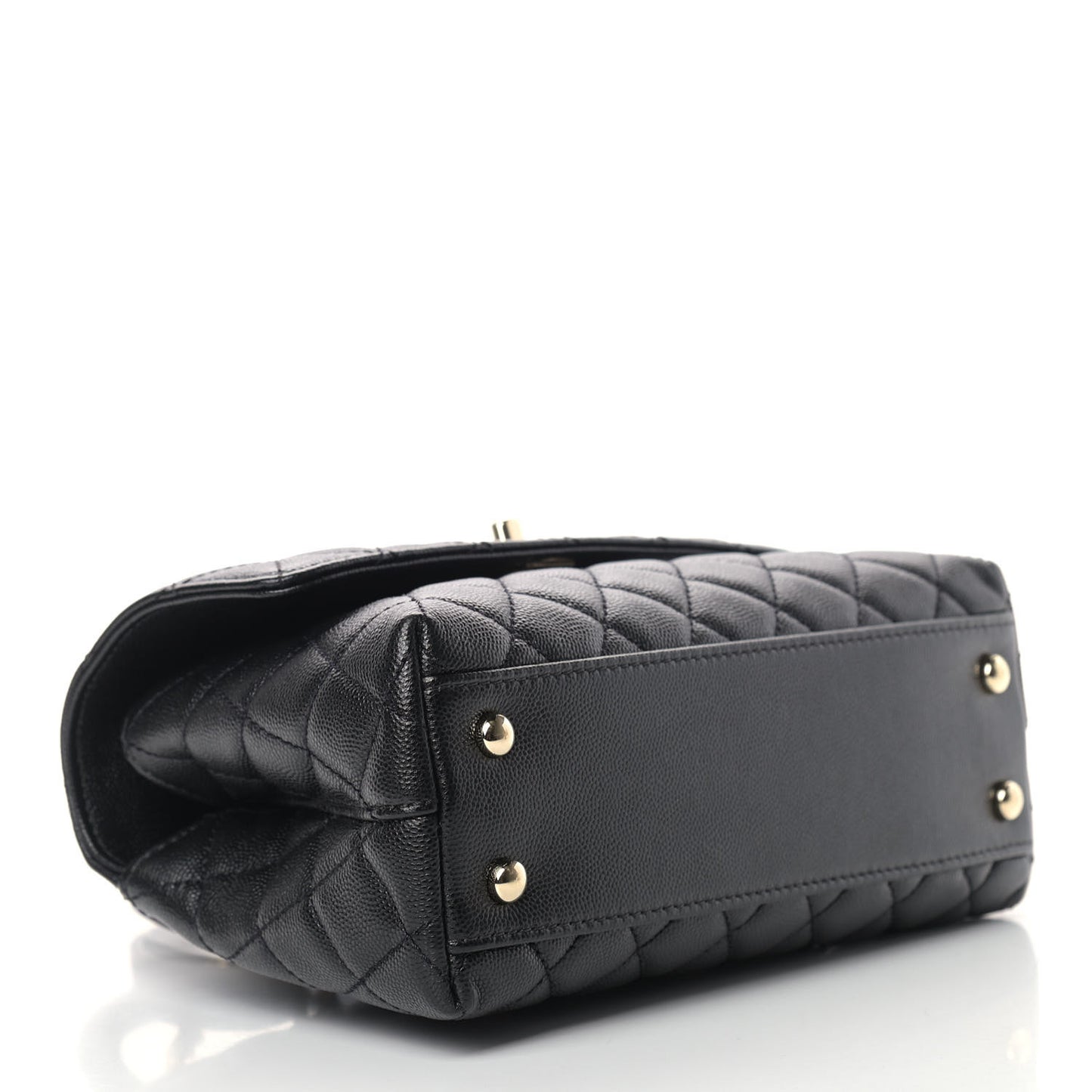 Caviar Quilted Mini Coco Handle Flap Black