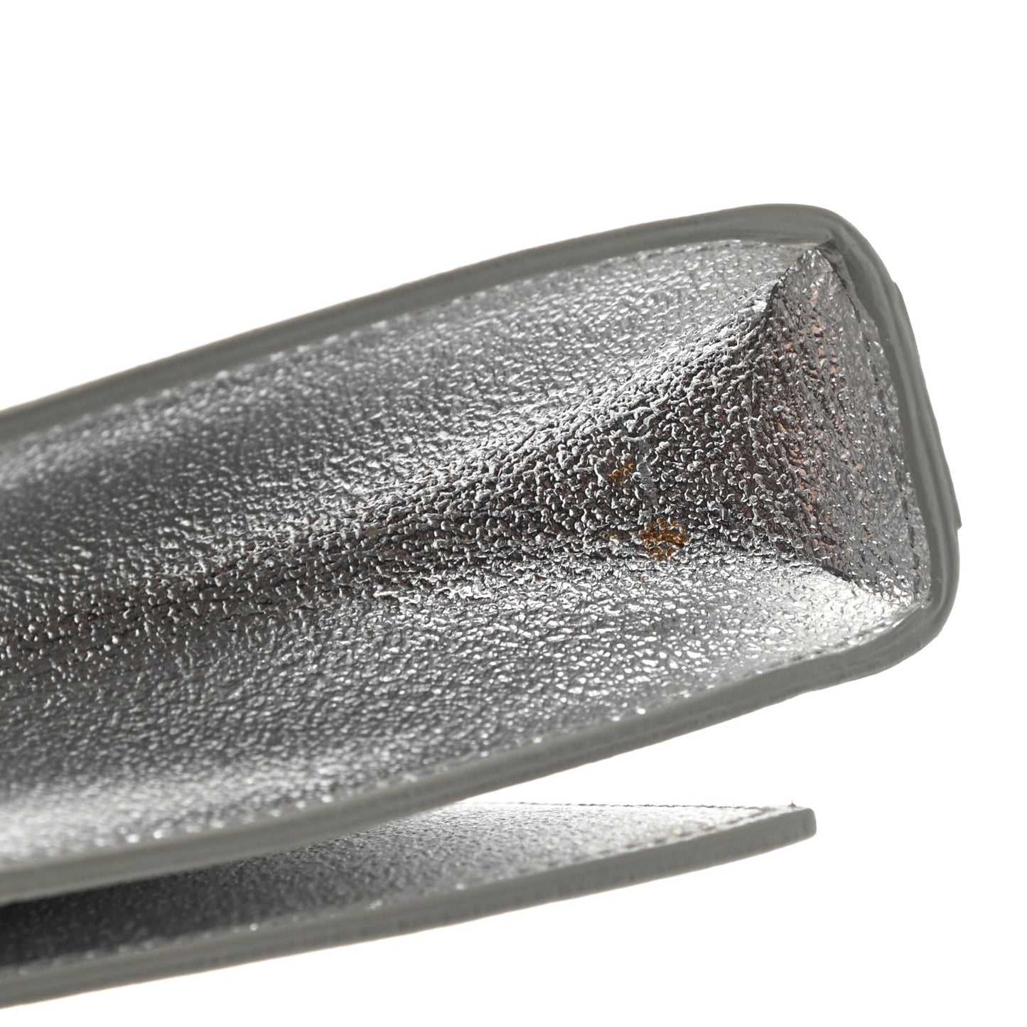 Textured Metallic Calfskin Classic Monogram Cassandre Clutch Silver