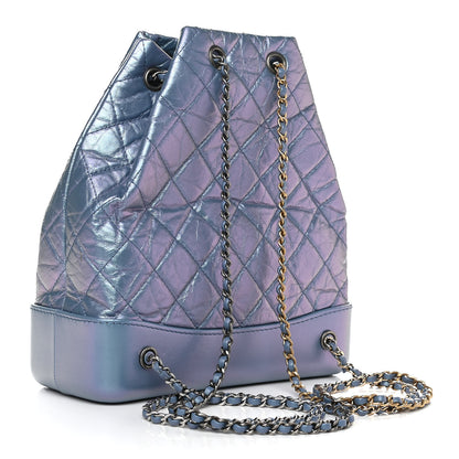 Chanel Iridescent Lambskin Calfskin Quilted Gabrielle Backpack Light Purple 3 of 10