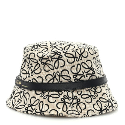 Loewe Jacquard Allover Anagram Bucket Hat Ecru 57 Black 1 of 8