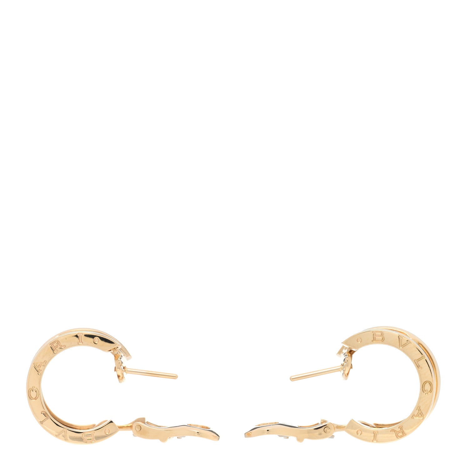 Bulgari 18K Yellow Gold B.Zero1 Hoop Earrings 3 of 4