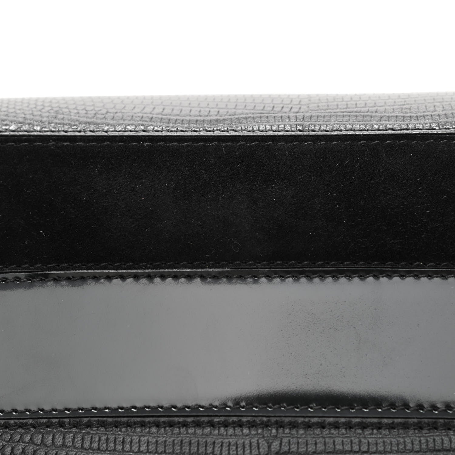 Burberry Calfskin Lizard Embossed Two Tone Small Grace Bag Black 12 of 12