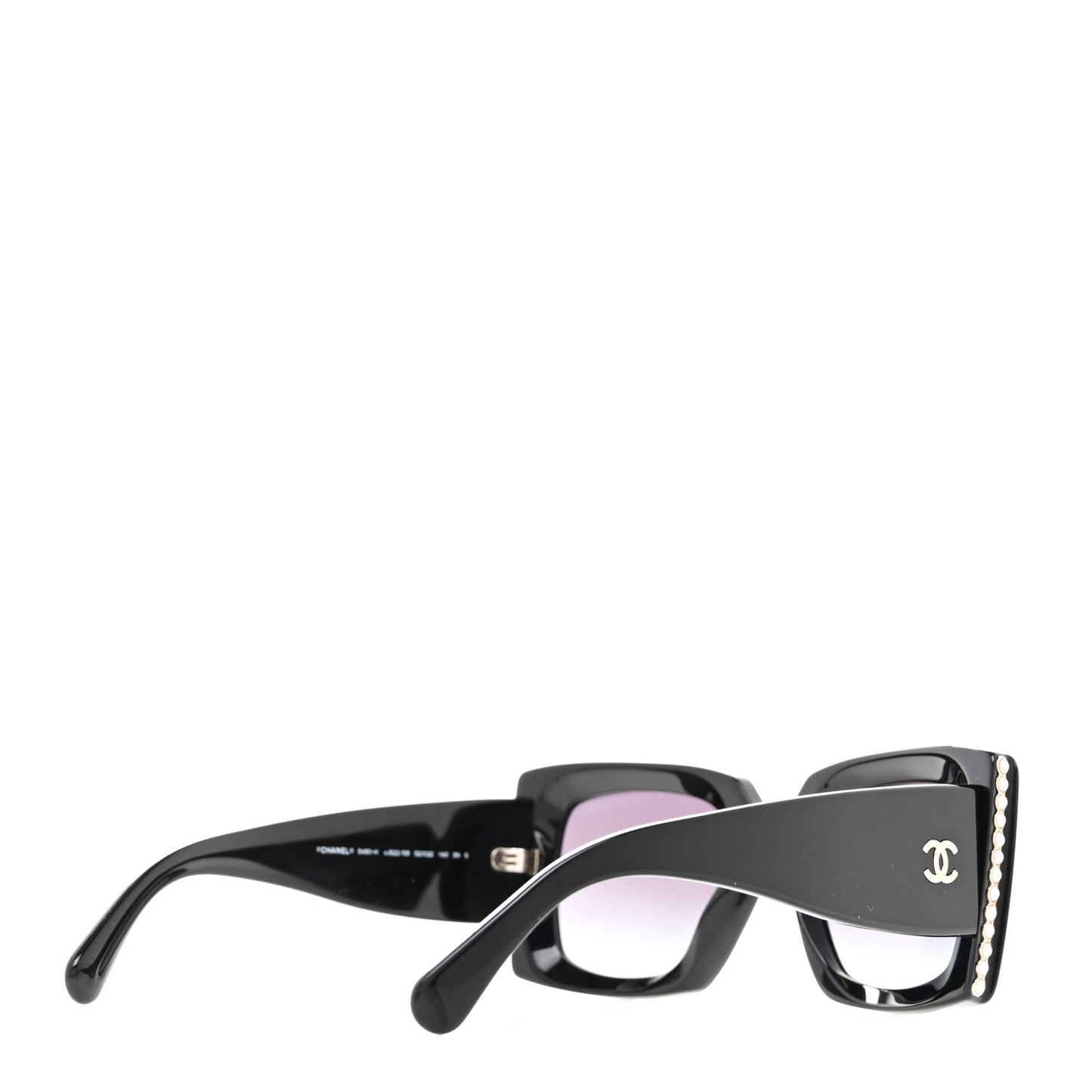 Acetate Pearl Rectangle Sunglasses 5480-H Black