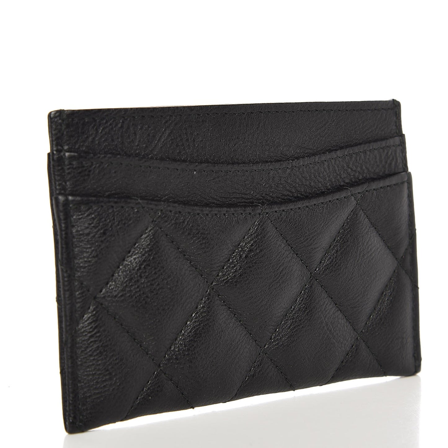 Calfskin Quilted Card Holder So Black