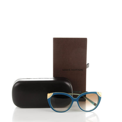 Louis Vuitton Amber Cat Eye Sunglasses Z0621E Petrole Blue 7 of 7
