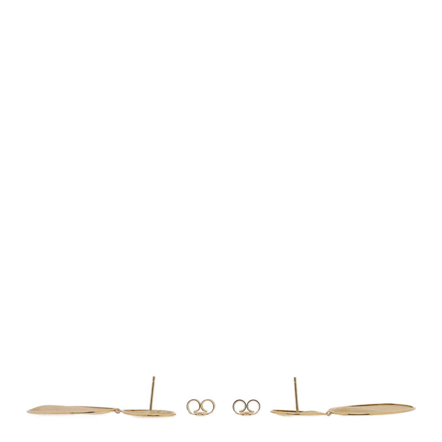 18K Yellow Gold Small Lunaria Drop Earrings