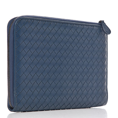 Bottega Veneta Nappa Intrecciato Flat Zip Pouch Denim 3 of 8